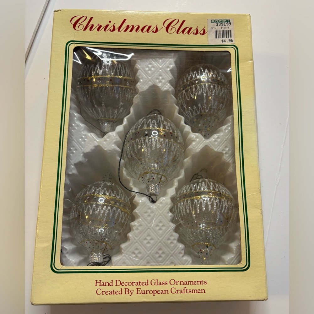 Vintage clear glass ornaments Christmas Glass